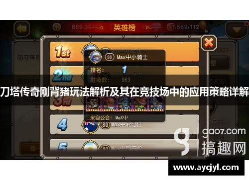 刀塔传奇刚背猪玩法解析及其在竞技场中的应用策略详解
