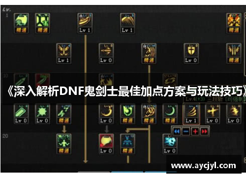 《深入解析DNF鬼剑士最佳加点方案与玩法技巧》